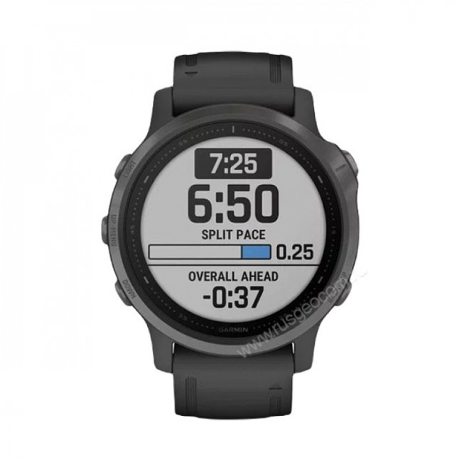 Часы Garmin Fenix 6S Sapphire серый DLC с черным ремешком