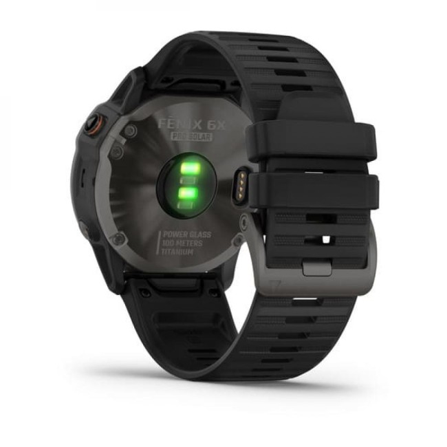 Часы Garmin Fenix 6X Pro Solar титановый серый DLC с черным ремешком