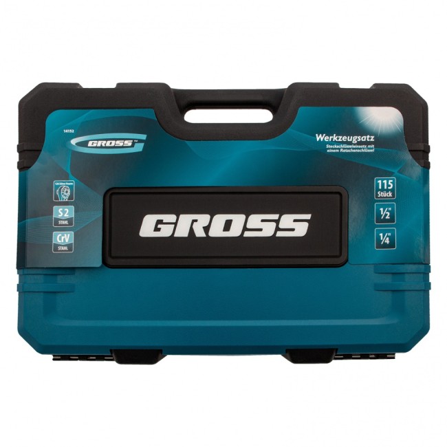 Набор инструментов 1/4", 1/2", CrV 115 предметов Gross