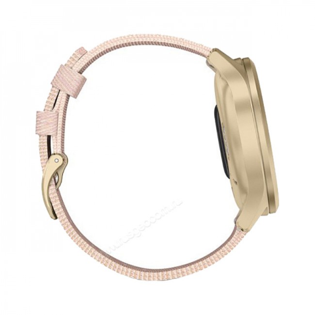 Часы Garmin Vivomove Style светло-золотистый с розовым плетеным нейлоновым ремешком Часы Garmin Vivomove Style светло-золотистый с розовым плетеным нейлоновым ремешком
